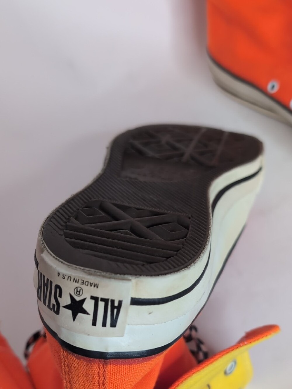 Vintage Converse Bright Orange High-Top Sneakers - Picture 8 of 9